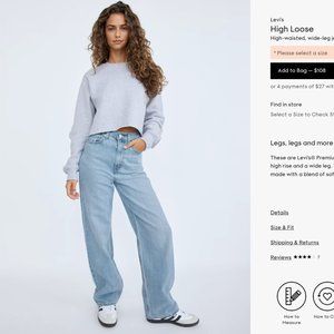 Levi’s High Loose Jeans size 24 light wash